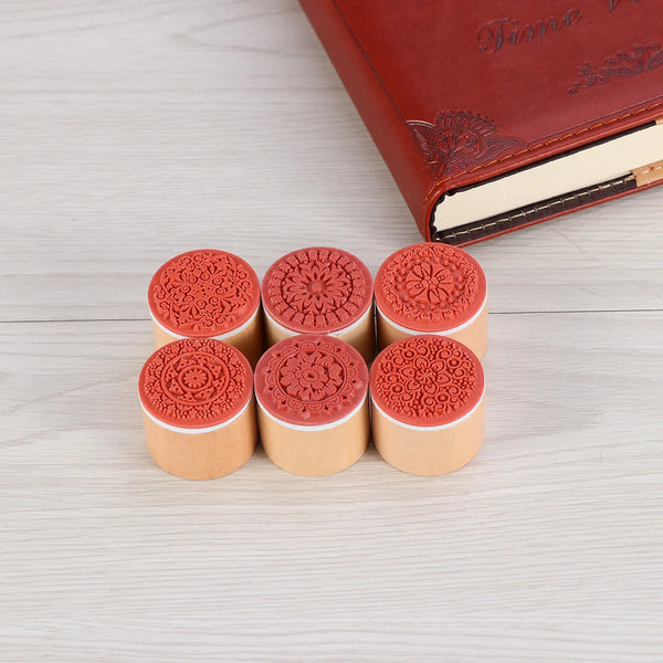 Flowers Manual Stamps Card Making Stamper Signature Bamboo DIY Album Wood Lace Seals