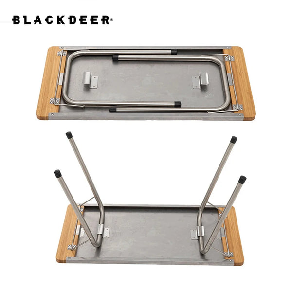 Bamboo stainless steel Folding Table Portable with Carry Bag BBQ Stable Frame for Outdoor Camping