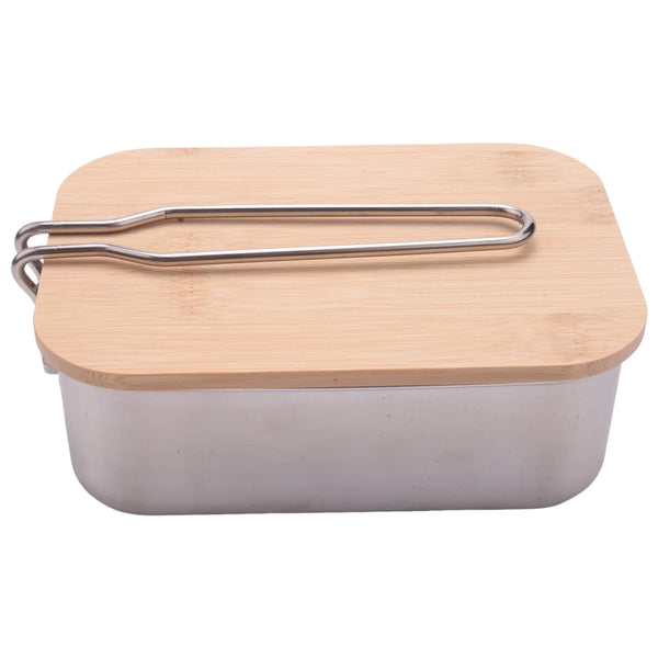 Lunch Box Outdoor Bamboo Wood Cutting Board Cover Bento Box Camping Soup Pot Portable Picnic Lunch Box